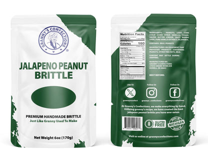 Jalapeno Peanut Brittle.  Spicy Peanut Brittle handmade by Granny's Confections