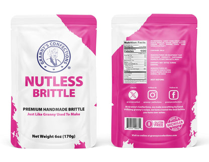 Nutless Brittle No Nut Brittle.  Made in Michigan by Granny's Confections